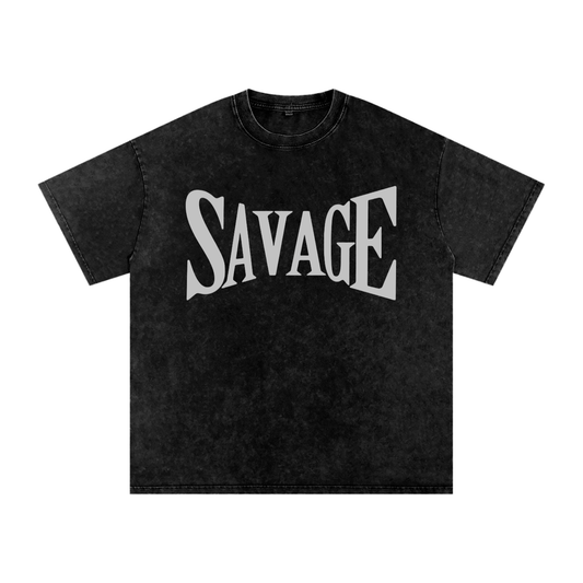 Savage Acid Wash Oversize Tee