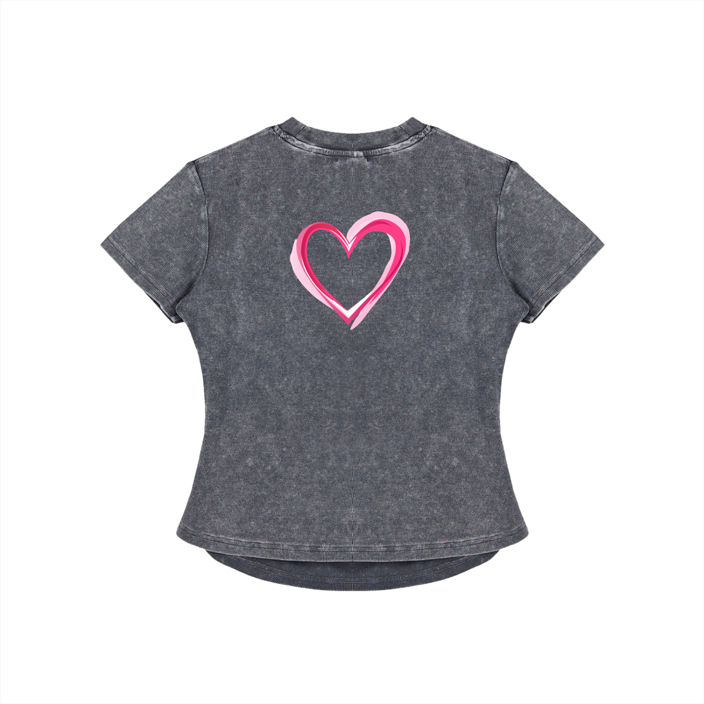 Heart Vintaged-Wash Bodycon Tee