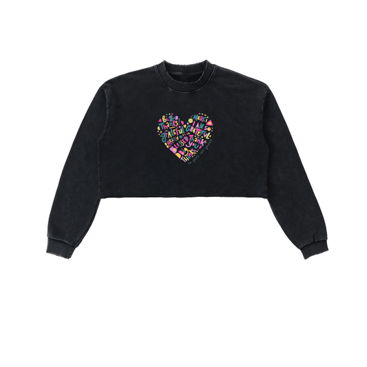 Inspired Snow Washed Cropped Sweatshirt