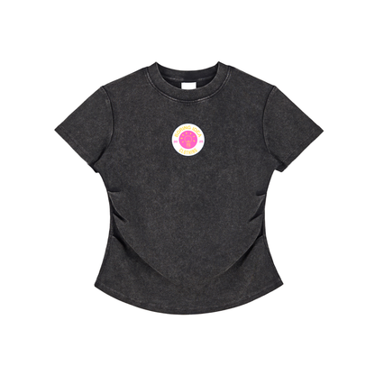Heart Vintaged-Wash Bodycon Tee