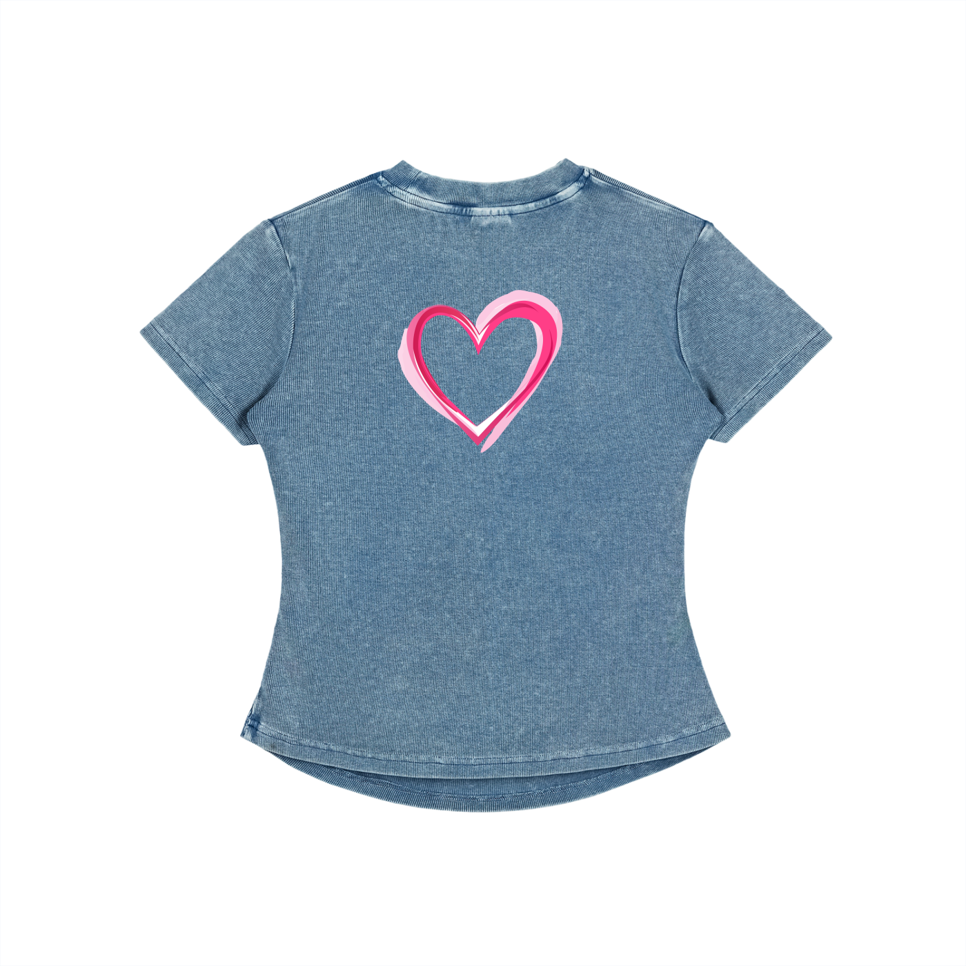 Heart Vintaged-Wash Bodycon Tee