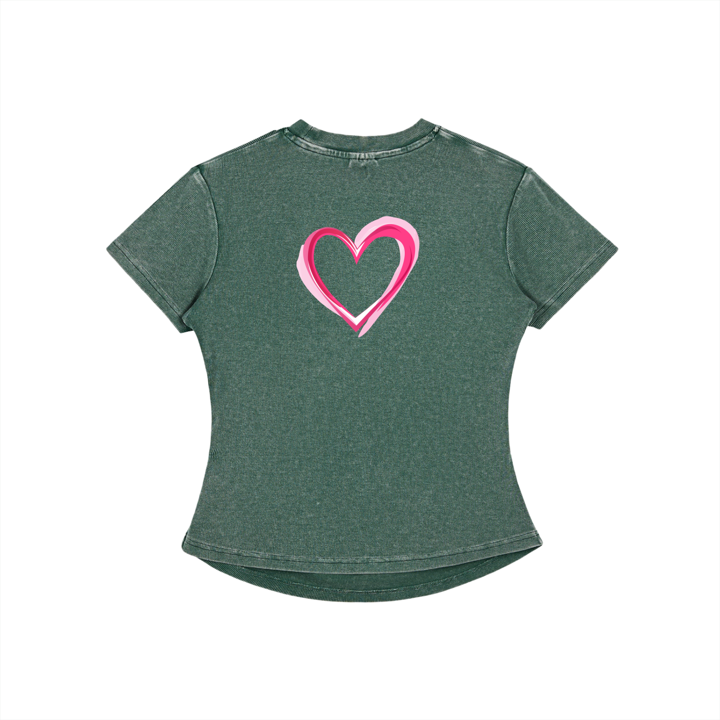Heart Vintaged-Wash Bodycon Tee